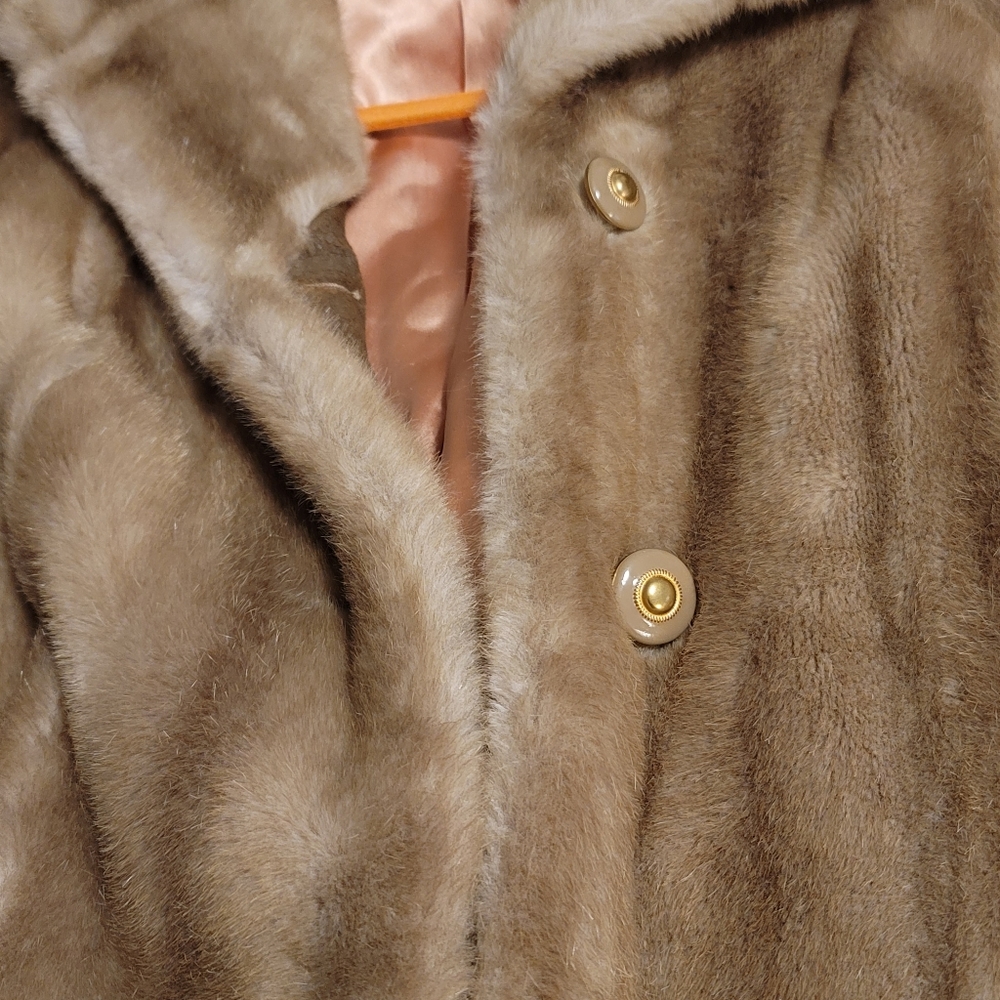 Faux fur coat sz L